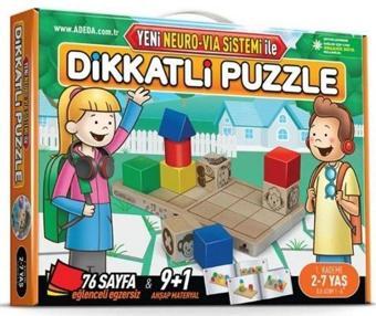 Dikkatli Puzzle 1.Kademe 2 - 7 Yaş - Yeni Neuro Via Sistemi İle - Osman Abalı - Adeda Yayıncılık