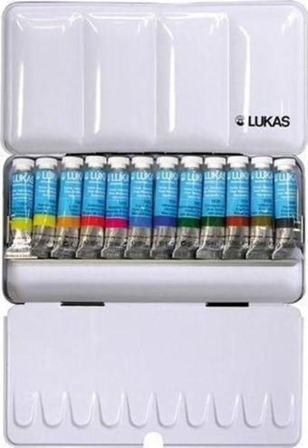 Lukas Artist Tüp Suluboya 12 Renk x 10 ml. Metal Kutu