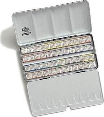 Schmincke Horadam Aquarell Taş Sulu Boya 1/2 Tablet 48 Renk Metal Set