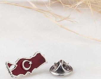 925 Ayar Gümüş Türkiye Haritası Rozet