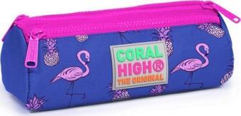 Coral High Desenli Üç Bölmeli Kalem Çantası 22316