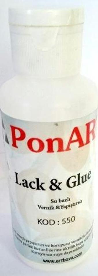 Ponart Lack & Glue Su Bazlı Şeffaf Vernik ve Yapıştırıcı 100 ml.