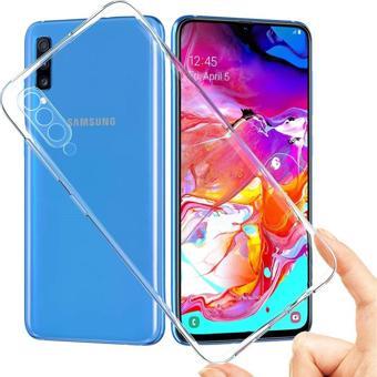 FitCase Samsung Galaxy A70 (A705) Kılıf Kamera Korumalı Silikon Şeffaf Arka Kapak