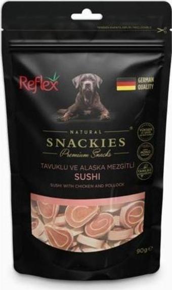 Reflex Snackies Tavuklu Alaska Mezgitli Kurutulmuş Et Köpek Ödülü 90gr