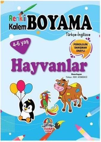 Hayvanlar - Renkli Kalem Boyama - Kolektif  - Yağmur Çocuk