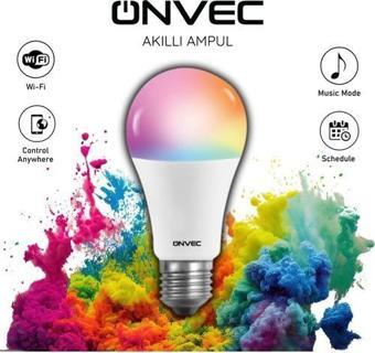 Onvec  Wifi+Bluetooth Destekli 9W Rgb Akıllı Ampul Tuya