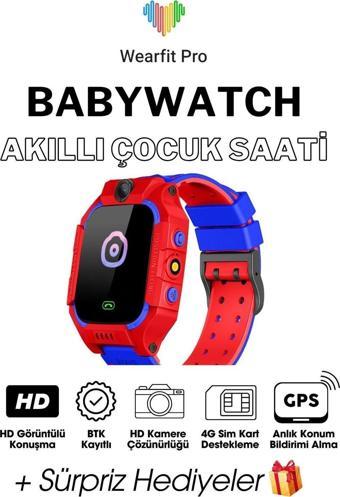 Wearfit Çocuk Akıllı Kol Saati Smart Watch Tft Ekran Gps Kamera Oyun Hesap Arama Btk Kayıtlı Kırmızı