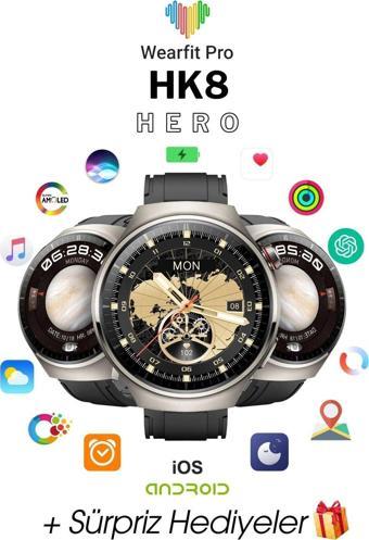 Wearfit Hk8 Hero Akıllı Kol Saati Yuvarlak Model 1.52İnç 37 Mm Amoled Ekran (Siyah)