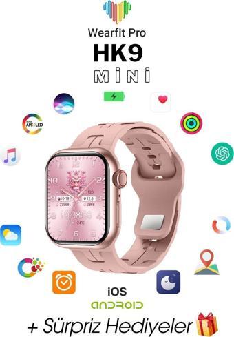 Wearfit Hk9 Mini Akıllı Kol Saati Smart Watch Model:İnç 42 Mm Amoled Ekran (Rose Gold)