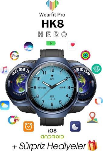 Wearfit Hk9 Pro + Akıllı Kol Saati Smart Watch Model:İnç 45 Mm Amoled Ekran (Gri)