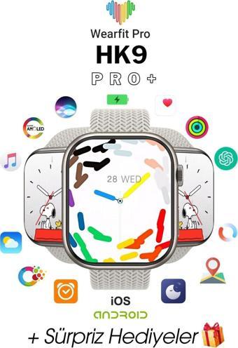 Wearfit Hk9 Pro Max+ Akıllı Kol Saati (Smart Watch Model:İnç 45 Mm Amoled Ekran (Gri)