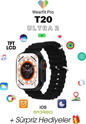 Wearfit T20 Ultra 2 Akıllı Kol Saati Smart Watch Model:İnç 49 Mm Tft Ekran (Siyah)