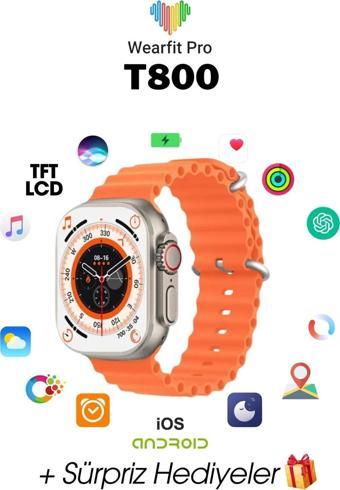 Wearfit T800 Akıllı Kol Saati Smart Watch Model:İnç 49 Mm Tft Ekran (Gri)