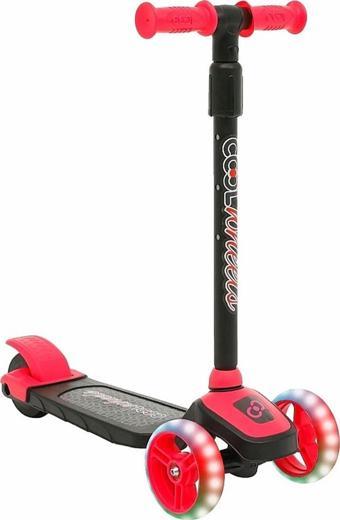Şeker Adası Kaliteli  Pembe Çocuk Scooter Coll Wheels Led Işıklı 3 Tekerlekli Yükseklik Ayarlı Twist Scooter