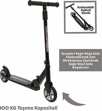 Şeker Adası Kaliteli Gri Çocuk Scooter Katlanabilir 2 Teker (8 Yaş ve Üzeri) Max 100 Kadar Taşır