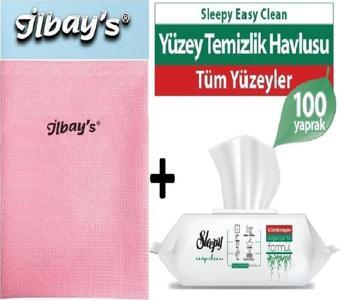 İlbay's 1 Adet Mikrofiber Temizlik Bezi+Sleepy Easy Clean Yüzey Temizlik Havlusu 100 Yaprak