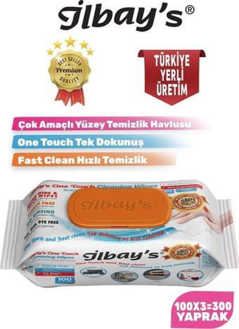 İlbay's Easy Clean Çok Amaçlı Yüzey Temizlik Islak Havlusu Temizlik  Bezi 100x3=300 Yaprak