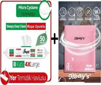 İlbay's Ilbays 1 Cam Bezi Sleepy Easy Clean Beyaz Sabun Katkılı Mopa Uyumlu Yer Temizlik Havlus 50 Yaprak