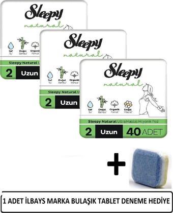 Sleepy Natural Ultra Hassas Hijyenik Ped Uzun 120 Adet Ilbays 1 Adet Tablet