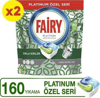 Fairy Platinum Yeşil 160'li Bulaşık Makinası Tableti / Kapsülü (80X2)