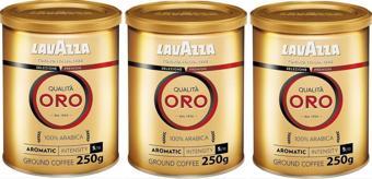 LavAzza Qualita Oro Filtre Kahve Teneke Kutu Üçlü Set (250 GR x 3 ) Orijinal