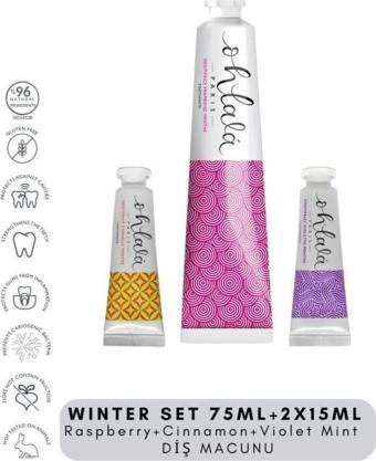 Ohlala Raspberry Mint 75 ml+Cinnamon Mint 15 ml+Violet mint 15 ml Winter Diş Bakım Set