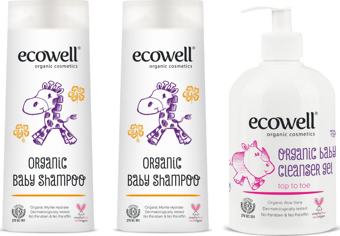 Ecowell Organik Baby Şampuanı 300 ml 2 ADET + Organik Bebek Temizleme Jeli