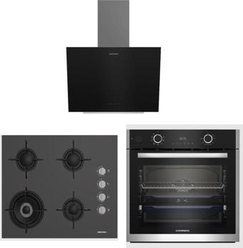 Grundig Gebd 12302 B - Gdsp 2474 Bb - Gıgl 622410 Siyah Ankastre Set