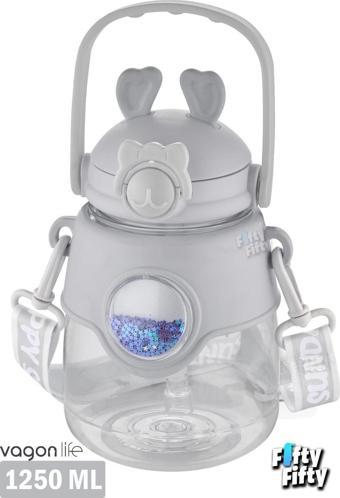Vagonlife 1250 ML Pipetli Büyük Boy Askılı Ve Kulplu Su Matarası -Çıkartma Hediyeli-FFVGN6277-1250ML