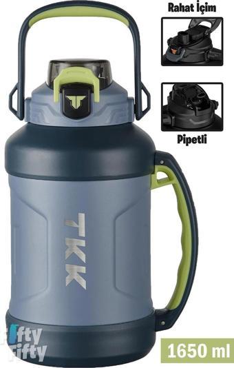 TKK 1650 ML Profesyonel Kamp Matarası/Çelik Termos Çift Kullanım Pipetli/Rahat İçim 12/24 Yalıtım -20281650 