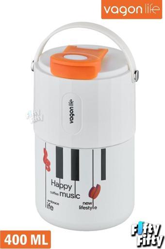 Vagonlife Tumbler 400 ML Kahve Bardağı/Mug Pipetli/Rahat İçim Paslanmaz Çelik Termos -Kulplu-FFVGN2050400ML