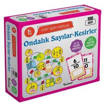 Ondalık Sayılar - Kesirler 9 Yaş Dört İşlem Kartlar - Ahmet Altay - Teleskop Popüler Bilim