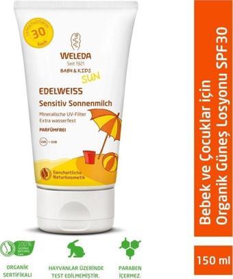 Weleda Bebek ve Çocuklar İçin Yüksek Koruma Faktörlü Mineral Filtreli Güneş Losyonu SPF 30 150ml