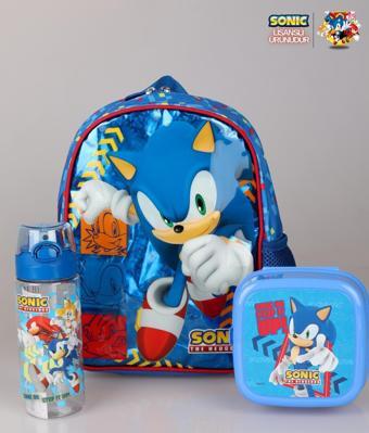 YENİ SEZON LİSANSLI SONIC ANAOKUL ÇANTASI, BESLENME KABI VE TRITAN MATARA OKUL SETİ