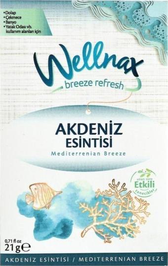 Wellnax breeze refresh Dolap Ve Çekmece Kokusu Akdeniz Esintisi Kesesi