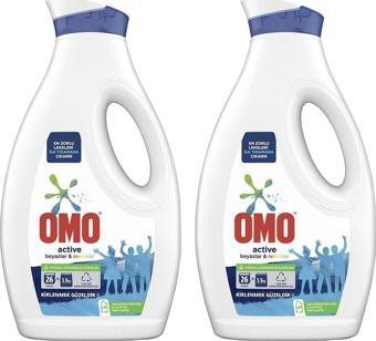 Omo Sıvı Deterjan Active Beyazlar Ve Renkliler 26 Yıkama 1690 Ml x 2 Adet