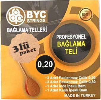 LongMoon 3BYC20 3 Paket Uzun Sap Bağlama Teli Saz Teli 0,20