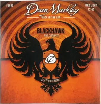 Dean Markley Blackhawk 8012 Kaplamalı 12-53 Medium Light Akustik Gitar Takım Tel