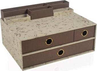 Gıpta Masa Üstü Organizer Set Dodder Cream 3 Çekmeceli Multi ORG1591