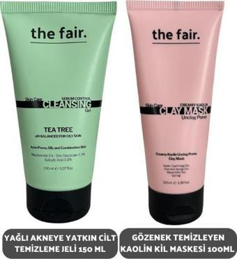 The Fair Yağlı Akneye Yatkın Cilt Temizleme Jeli 150 ml ve Gözenek Temizleyen Kaolin Kil Maske 100 ml