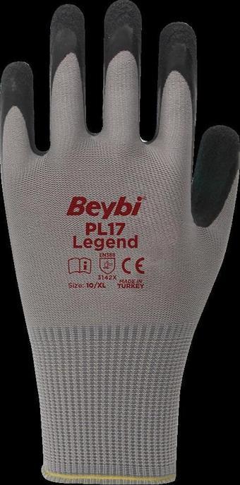 Beybi PL17 Polyester Örme Lateks Camcı İş Eldiveni 10 Beden - 144 Çift