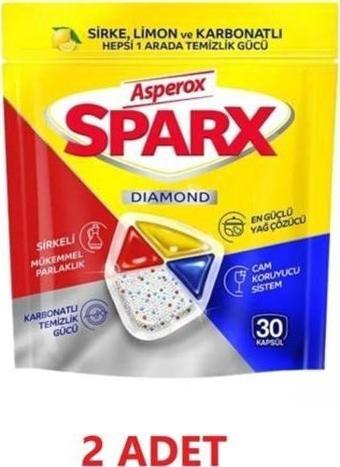 Asperox Sparx Bulaşık Makinesi Kapsül 30 Yıkama Yerli Üretim 2 Adet