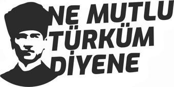 Atatürk Ne Mutlu Türküm Diyene Sticker (Oto-Motor-Laptop-Duvar-Dekor) 10 x 5 cm