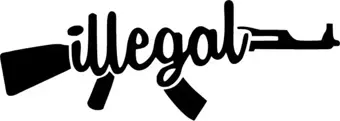 İllegal Sticker (Oto-Motor-Laptop-Duvar-Dekor) 20 x 6 cm