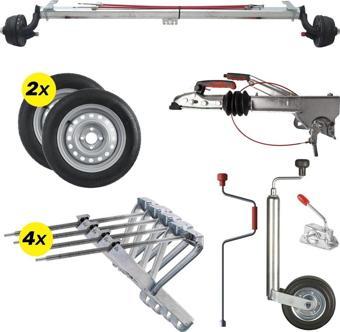 Al-Ko 1000Kg 1400mm Torsiyonlu Frenli Aks Dingil Seti