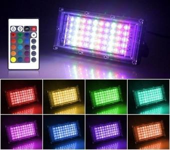 Kumandalı Led Işık Dış Cephe Aydınlatması Çok Renkli RGB Led Panel Işık PartiLed Aydınlatma (2818)