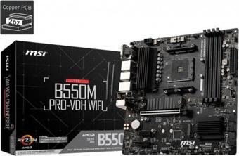 MSI B550M PRO-VDH DDR4 M2 PCIe NVME HDMI DP PCIe 16X v4.0 AM4 mATX