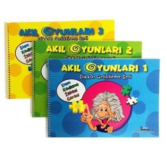 Akıl Oyunları Dikkat Geliştirme Seti - 3 Kitap Takım - Duygu Duraklı Özlü - Gaga Yayınları