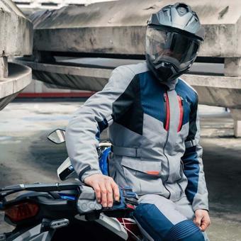 Bering Siberia Motosiklet Montu - Gri/Lacivert