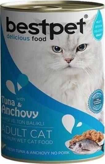 Bestpet Ton Balıklı Ve Hamsili Gravy Yetişkin Kedi Konservesi 400 Gr